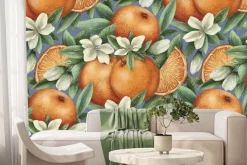 Fototapeta: Soczyste pomarańcze wśród liści