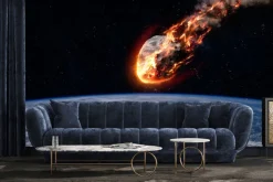 Fototapeta: Spadający meteoryt na ziemie