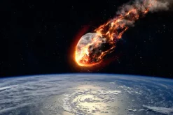 Fototapeta: Spadający meteoryt na ziemie