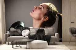 Fototapeta: Sport bokser kobieta w czarnym rękawice bokserskie