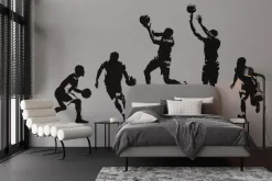 Fototapeta: Sportowcy ćwiczący koszykówkę