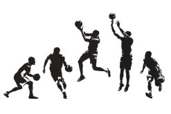 Fototapeta: Sportowcy ćwiczący koszykówkę