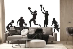 Fototapeta: Sportowcy ćwiczący koszykówkę