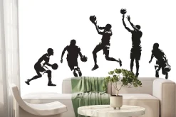 Fototapeta: Sportowcy ćwiczący koszykówkę