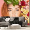 Fototapeta: Spring lady with beautiful flowers.