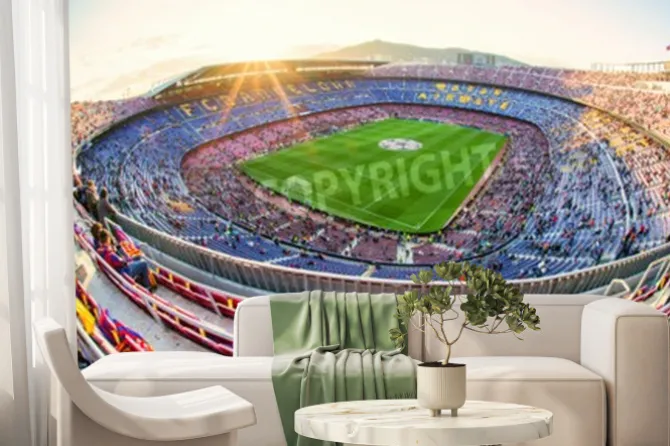 Fototapeta: Stadion piłkarski w barcelonie podczas meczu