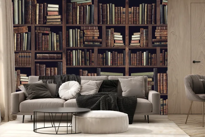 Fototapeta: Stara biblioteczka z książkami