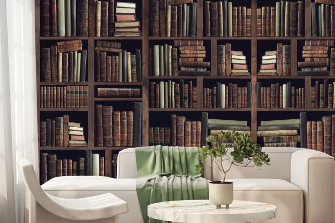 Fototapeta: Stara biblioteczka z książkami