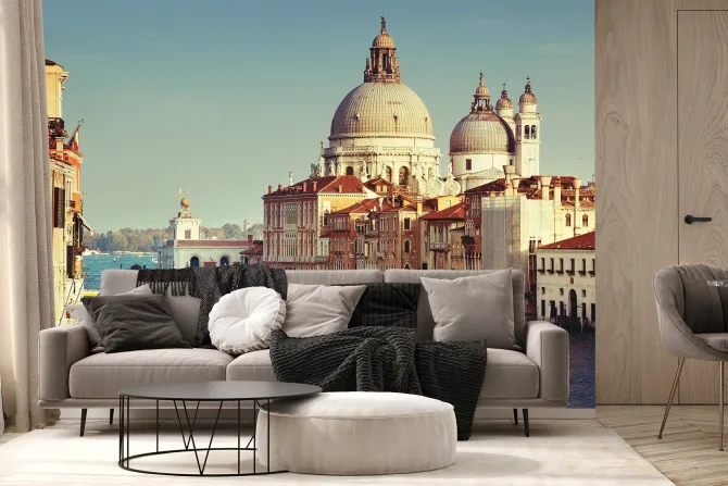 Fototapeta: Stara katedra santa maria della salute w wenecji