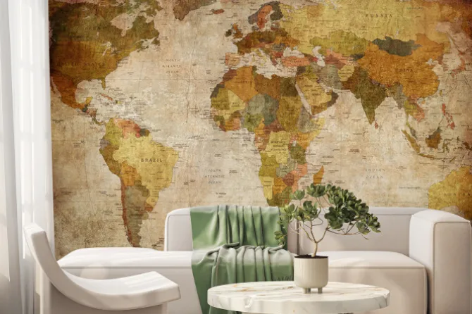 Fototapeta: Stara mapa świata