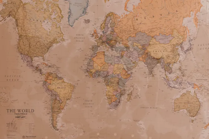 Fototapeta: Stara mapa świata retro vintage