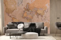 Fototapeta: Stara mapa świata retro vintage