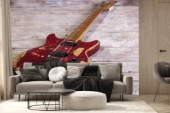 Fototapeta: Stare elektryczne czerwone gitary