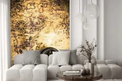 Fototapeta: Stare mapy z kompasem