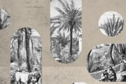 Fototapeta: Stare ryciny palmowe ilustracje prac rolniczych