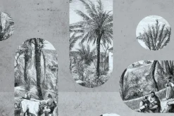 Fototapeta: Stare ryciny palmowe ilustracje prac rolniczych