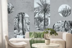 Fototapeta: Stare ryciny palmowe ilustracje prac rolniczych