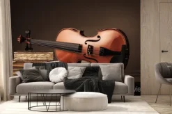 Fototapeta: Stare skrzypce martwa natura z książek