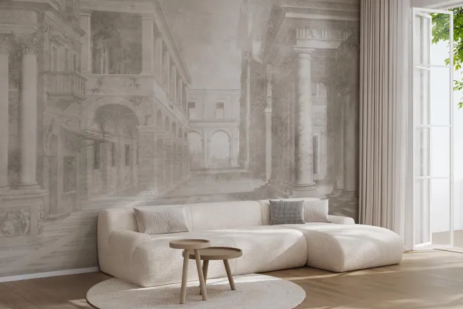 Fototapeta: Starożytna architektura w szarości