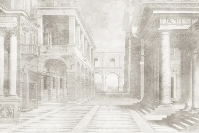 Fototapeta: Starożytna architektura w szarości