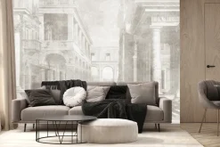 Fototapeta: Starożytne miasto z kolumnami we mgle