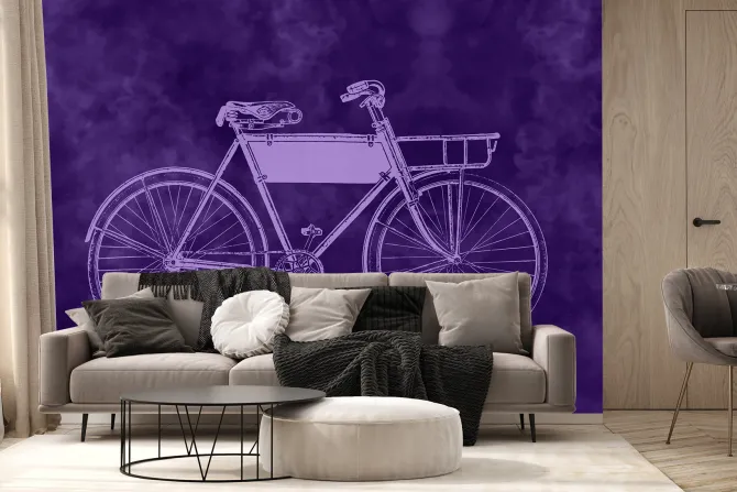 Fototapeta: Stary bicykl w stylizowanym rysunku vintage