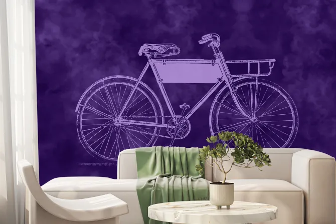 Fototapeta: Stary bicykl w stylizowanym rysunku vintage