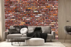 Fototapeta: Stary czerwony mur z cegły