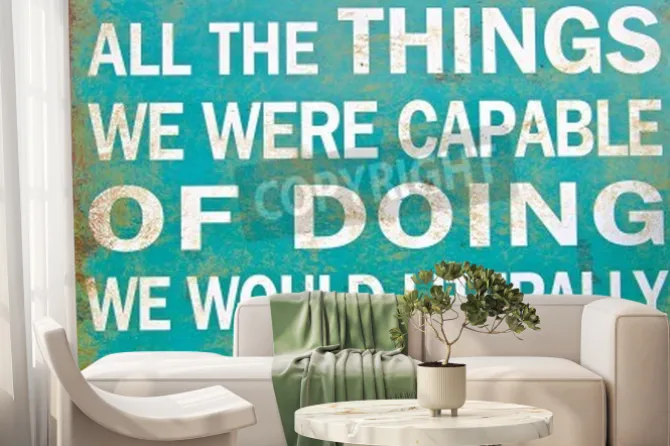 Fototapeta: Stary znak z inspirującym motywujący cytat z thomasa edisona