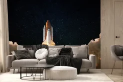 Fototapeta: Statek kosmiczny nad chmurami