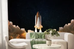 Fototapeta: Statek kosmiczny nad chmurami