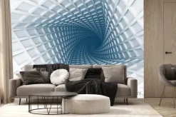 Fototapeta: Streszczenie architektura tunelu z światła tle