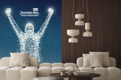 Fototapeta: Streszczenie człowiekiem sukcesu z kropką