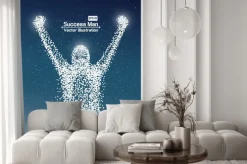 Fototapeta: Streszczenie człowiekiem sukcesu z kropką
