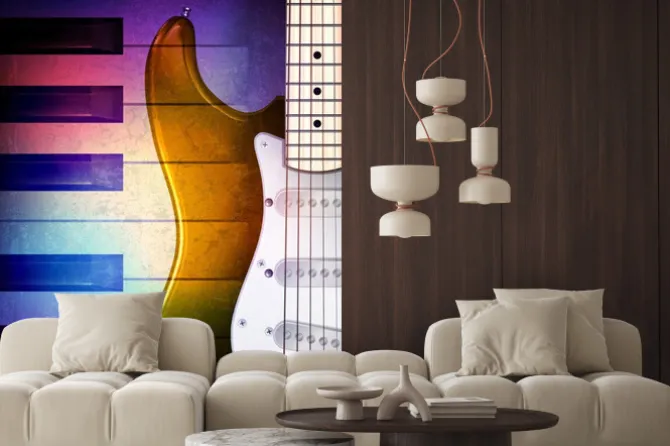 Fototapeta: Streszczenie grunge z fortepian