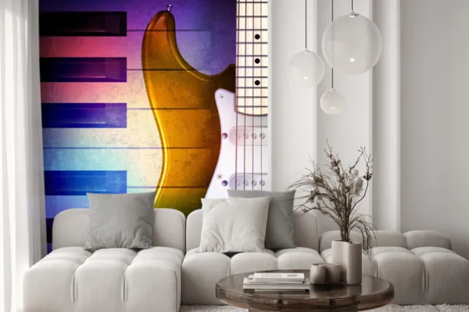 Fototapeta: Streszczenie grunge z fortepian