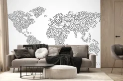 Fototapeta: Streszczenie mapa świata z kręgów