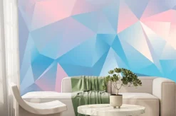 Fototapeta: Streszczenie trójk? t tle. jasnoniebieski, różowy i biały kolor.