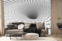 Fototapeta: Streszczenie tło biały tunel hole