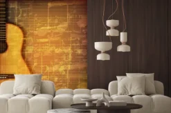 Fototapeta: Streszczenie tle muzyki grunge z gitarą akustyczną