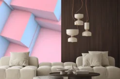 Fototapeta: Streszczenie tle z kwarc różowy i kostki serenity