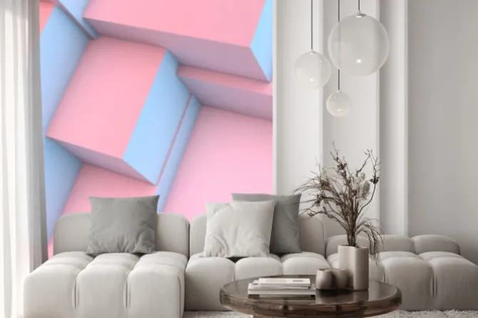 Fototapeta: Streszczenie tle z kwarc różowy i kostki serenity