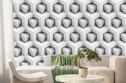 Fototapeta: Streszczenie wielokątne 3d szwu - struktura geometryczna pole