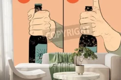 Fototapeta: Styl vintage grunge plakat piwa. humorystyczny instrukcja plakat