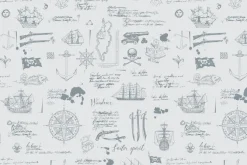 Fototapeta: Stylizowany wzór piracki z ikonami statków i kompasów