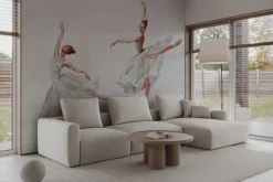 Fototapeta: Subtelne baletnice tańczące na betonowej powierzchni