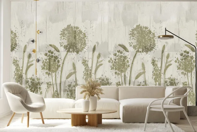 Fototapeta: Subtelne dmuchawce na szarym tle