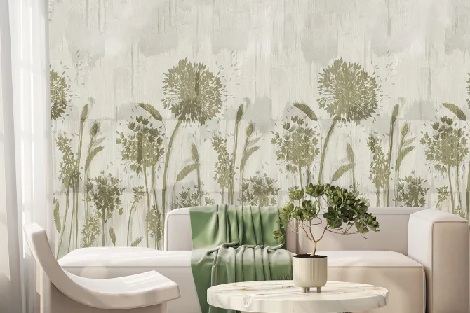 Fototapeta: Subtelne dmuchawce na szarym tle