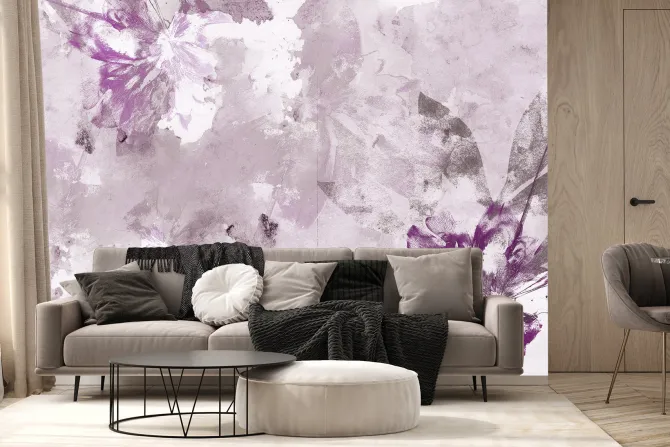 Fototapeta: Subtelne kwiaty w akwarelowej aranżacji