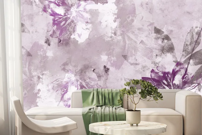 Fototapeta: Subtelne kwiaty w akwarelowej aranżacji